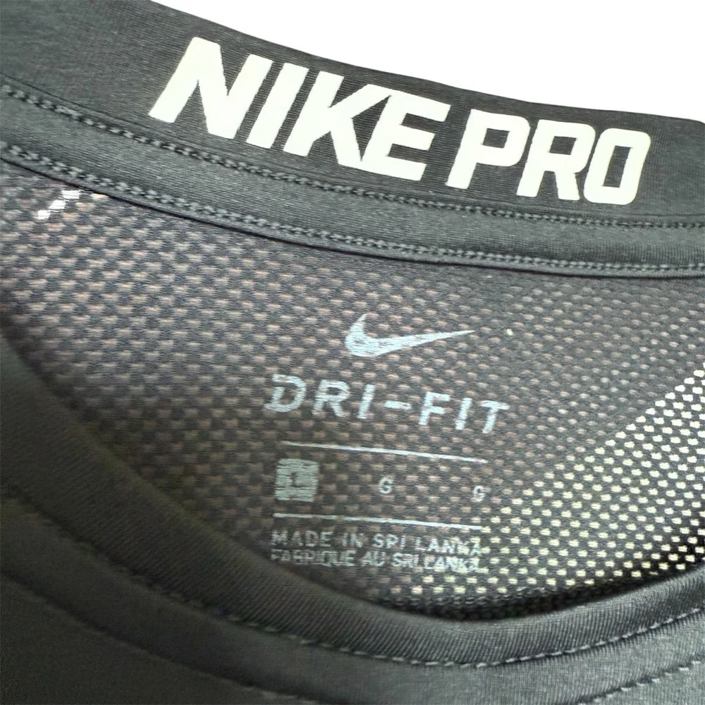 Nike Pro Dri-FIT Long Sleeve Training T-Shirt Black Teens L Sweat Wicking Mesh